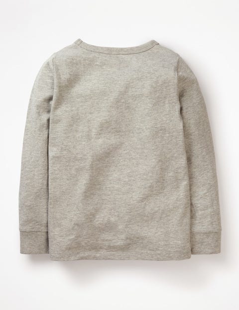 Textured Appliqué T-Shirt - Grey Marl Birds Textured Appliqué T-Shirt - Grey Marl Birds