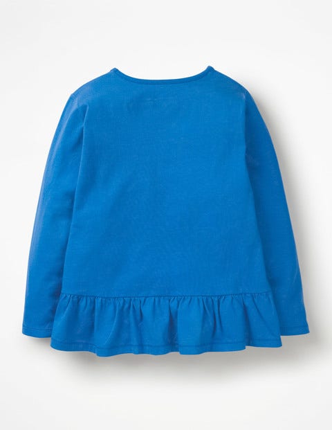 Embroidered Frilly Top - Duke Blue Heart Embroidered Frilly Top - Duke Blue Heart