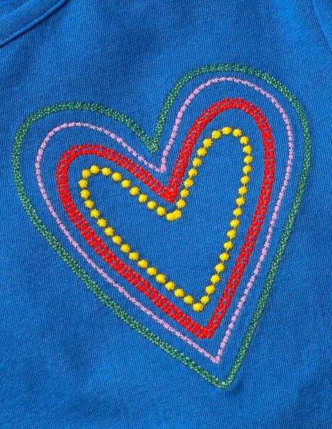 Embroidered Frilly Top - Duke Blue Heart Embroidered Frilly Top - Duke Blue Heart