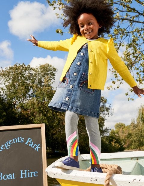 Appliqué Leggings - Grey Marl Rainbows Appliqué Leggings - Grey Marl Rainbows