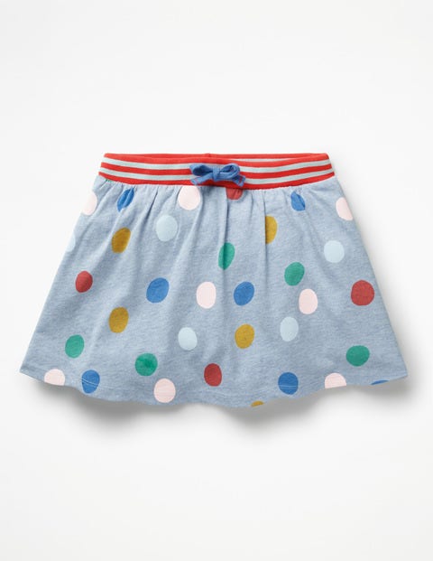 Jupe-Short En Jersey - Pois peints bleu chiné Jupe-Short En Jersey - Pois peints bleu chiné