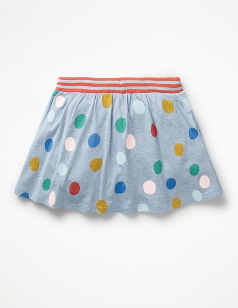 Jupe-Short En Jersey - Pois peints bleu chiné Jupe-Short En Jersey - Pois peints bleu chiné