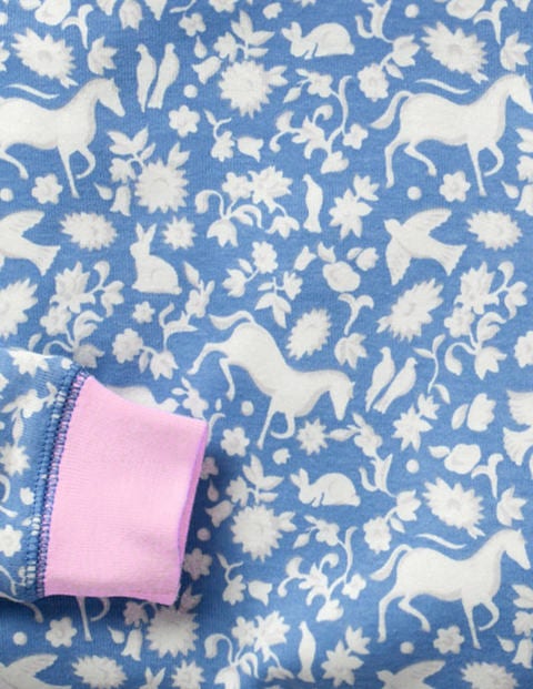 Twin Pack Long John Pajamas - Lake Blue Wild Ponies/Pink Twin Pack Long John Pajamas - Lake Blue Wild Ponies/Pink