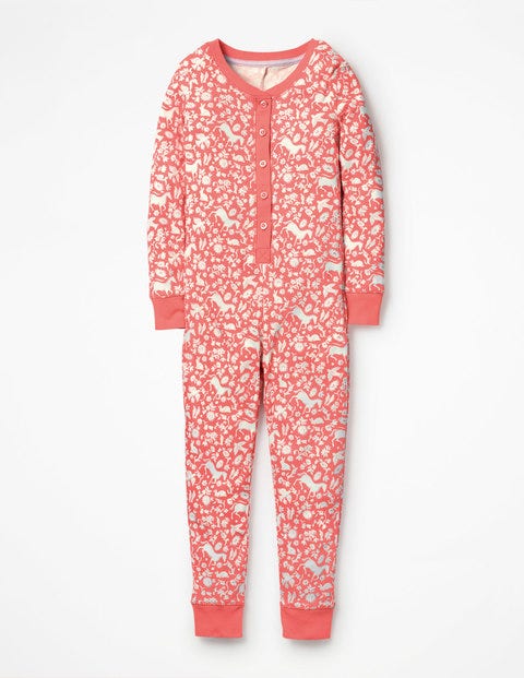 Printed All-In-One Pyjamas - Pink Wild Ponies Printed All-In-One Pyjamas - Pink Wild Ponies