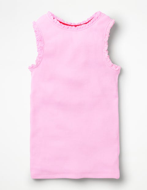 Lace Trim Ribbed Tank - Parasol Pink Lace Trim Ribbed Tank - Parasol Pink