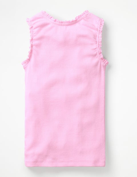 Lace Trim Ribbed Tank - Parasol Pink Lace Trim Ribbed Tank - Parasol Pink
