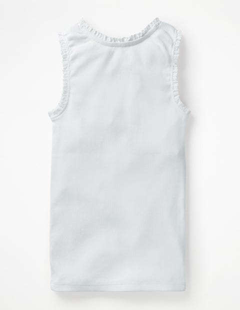 Lace Trim Ribbed Tank - White Lace Trim Ribbed Tank - White