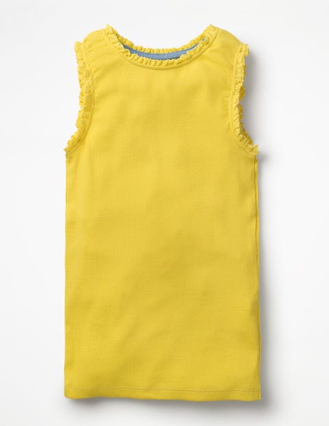 Lace Trim Ribbed Tank - Sunshine Yellow Lace Trim Ribbed Tank - Sunshine Yellow
