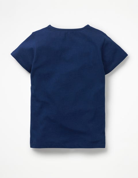 Bouclé Appliqué T-Shirt - College Blue Unicorn Bouclé Appliqué T-Shirt - College Blue Unicorn