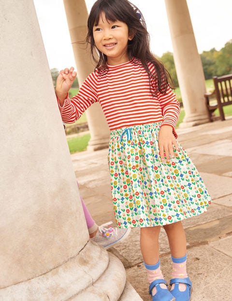 Hotchpotch Dress - Ivory Flower Patch Hotchpotch Dress - Ivory Flower Patch