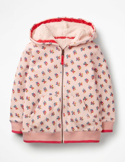 Printed Shaggy Zip-Through - Parisian Pink Vintage Posy Printed Shaggy Zip-Through - Parisian Pink Vintage Posy