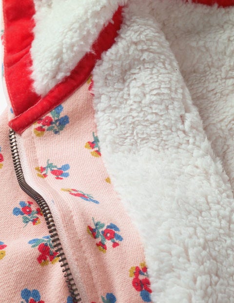 Printed Shaggy Zip-Through - Parisian Pink Vintage Posy Printed Shaggy Zip-Through - Parisian Pink Vintage Posy