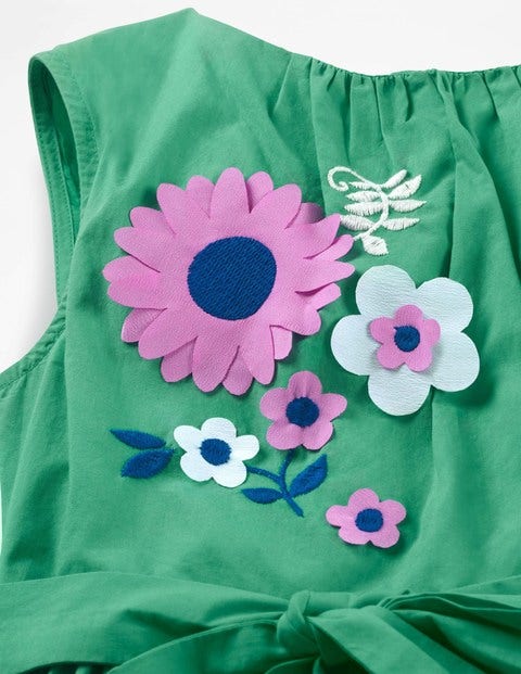Vintage Dress - Jungle Green Flowers Vintage Dress - Jungle Green Flowers