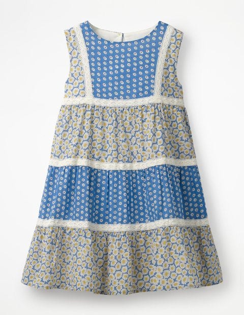Floaty Hotchpotch Dress - Elizabethan Blue Daisies Floaty Hotchpotch Dress - Elizabethan Blue Daisies