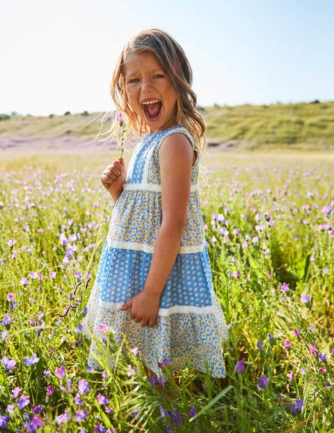 Floaty Hotchpotch Dress - Elizabethan Blue Daisies Floaty Hotchpotch Dress - Elizabethan Blue Daisies