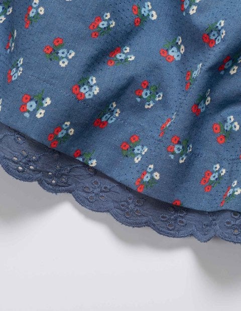Nostalgic Smocked Dress - Lagoon Blue Vintage Posy Nostalgic Smocked Dress - Lagoon Blue Vintage Posy