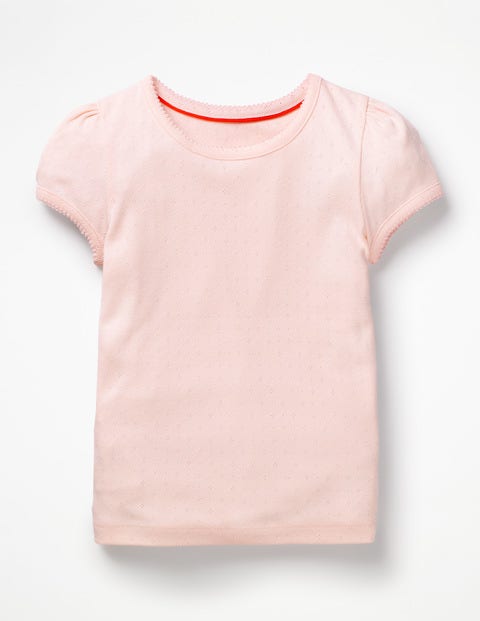 Short-Sleeved Pointelle Top - Parisian Pink Short-Sleeved Pointelle Top - Parisian Pink