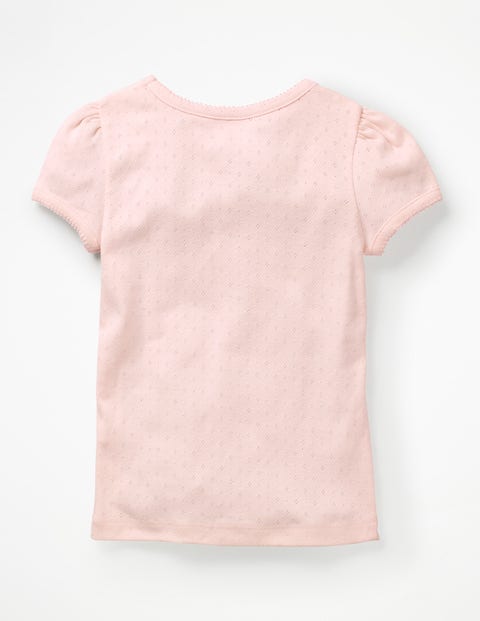 Short-Sleeved Pointelle Top - Parisian Pink Short-Sleeved Pointelle Top - Parisian Pink