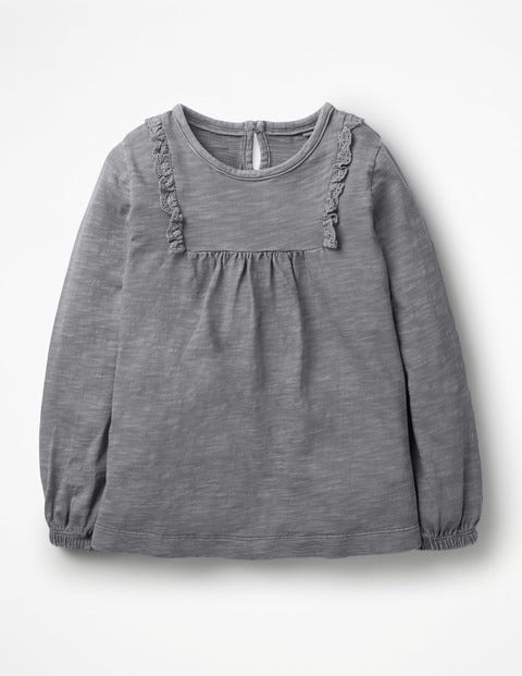 Broderie Longer Length Top - Violet Grey Broderie Longer Length Top - Violet Grey