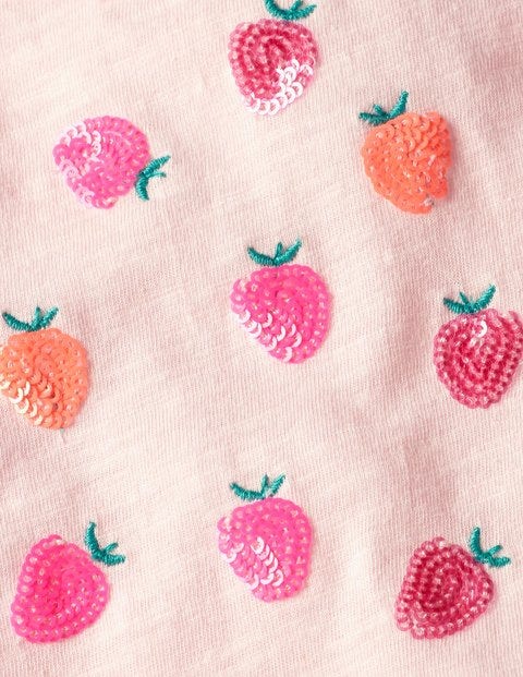 Sparkly Sequin T-Shirt - Parisian Pink Strawberries Sparkly Sequin T-Shirt - Parisian Pink Strawberries