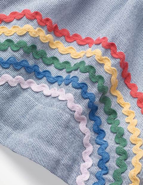 Rüschenkleid Mit Stickerei - Seeblau, Streifen/Regenbögen Rüschenkleid Mit Stickerei - Seeblau, Streifen/Regenbögen