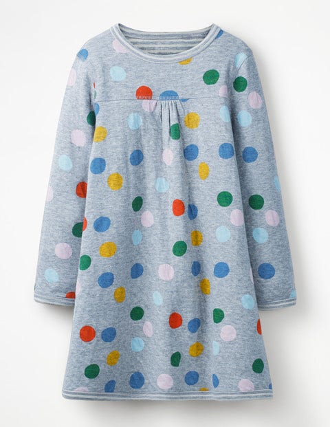 Reversible Jersey Dress - Blue Marl Painted Spot Reversible Jersey Dress - Blue Marl Painted Spot