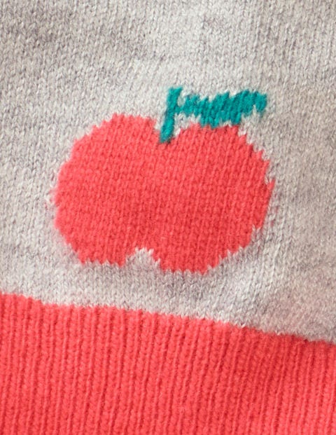 Fun Cardigan - Grey Marl Apples & Hearts Fun Cardigan - Grey Marl Apples & Hearts