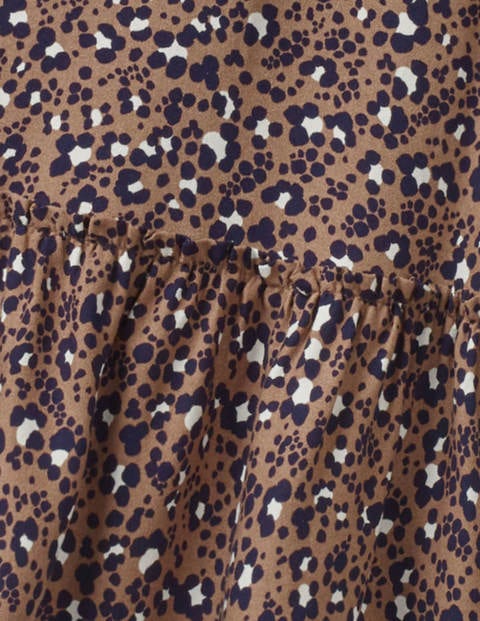 Frill Sleeve Printed Dress - Soft Truffle Animal Print Frill Sleeve Printed Dress - Soft Truffle Animal Print