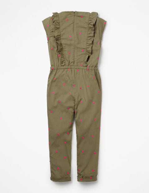 Frilly Woven Jumpsuit - Khaki Green Sweet Hearts Frilly Woven Jumpsuit - Khaki Green Sweet Hearts