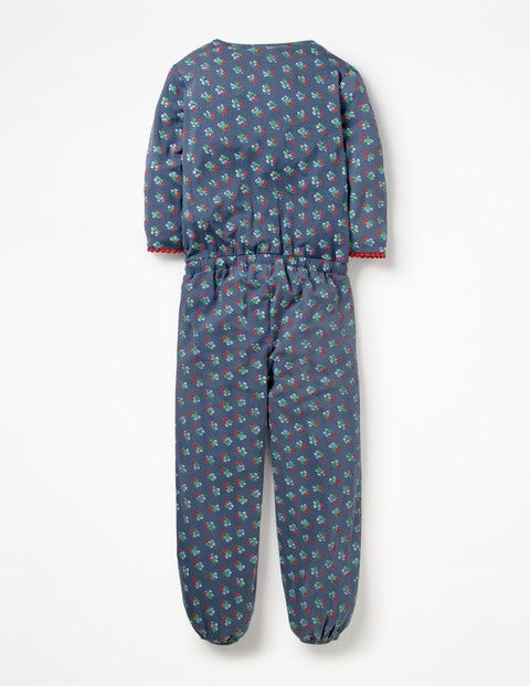 Printed Jersey Jumpsuit - Blue Vintage Posy Printed Jersey Jumpsuit - Blue Vintage Posy