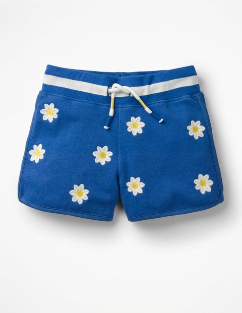 Embroidered Jersey Shorts - Duke Blue Daisies Embroidered Jersey Shorts - Duke Blue Daisies
