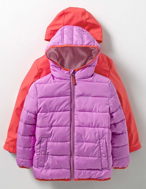 Waterproof 3-In-1 Raincoat - Jam Red/Lilac Pink Waterproof 3-In-1 Raincoat - Jam Red/Lilac Pink