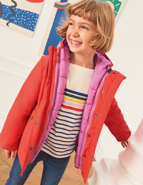 Waterproof 3-In-1 Raincoat - Jam Red/Lilac Pink Waterproof 3-In-1 Raincoat - Jam Red/Lilac Pink