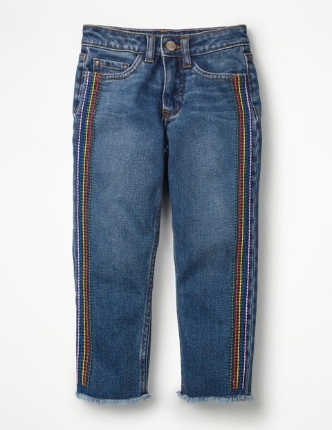 Girlfriend Jeans - Mid Vintage/Rainbow Stripe Girlfriend Jeans - Mid Vintage/Rainbow Stripe