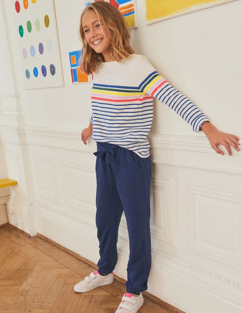 Tie-Waist Trousers - College Blue Tie-Waist Trousers - College Blue