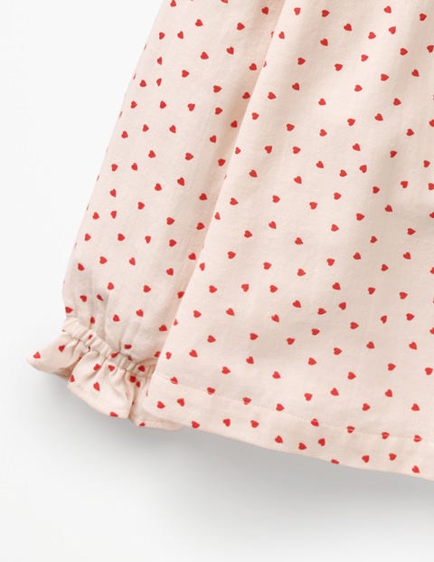 Printed Ruffle Top - Parisian Pink Sweet Hearts Printed Ruffle Top - Parisian Pink Sweet Hearts