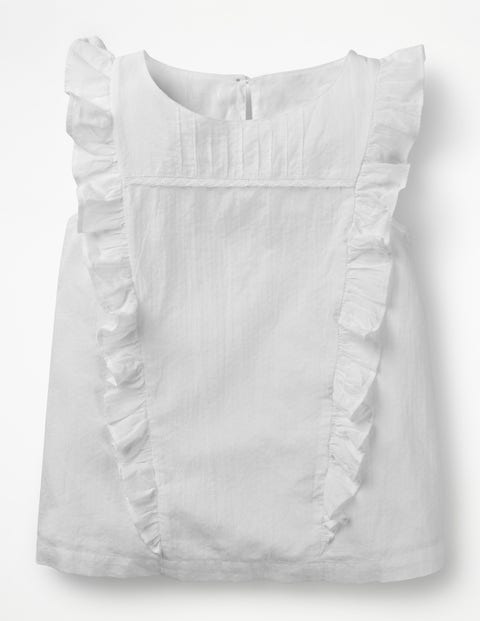 Lace Detail Woven Top - White Lace Detail Woven Top - White