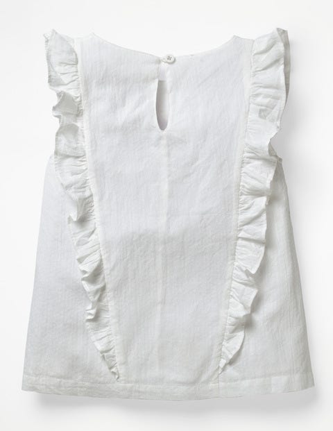 Lace Detail Woven Top - White Lace Detail Woven Top - White