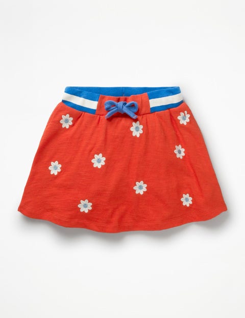 Embroidered Jersey Skort - Beam Red Daisies Embroidered Jersey Skort - Beam Red Daisies