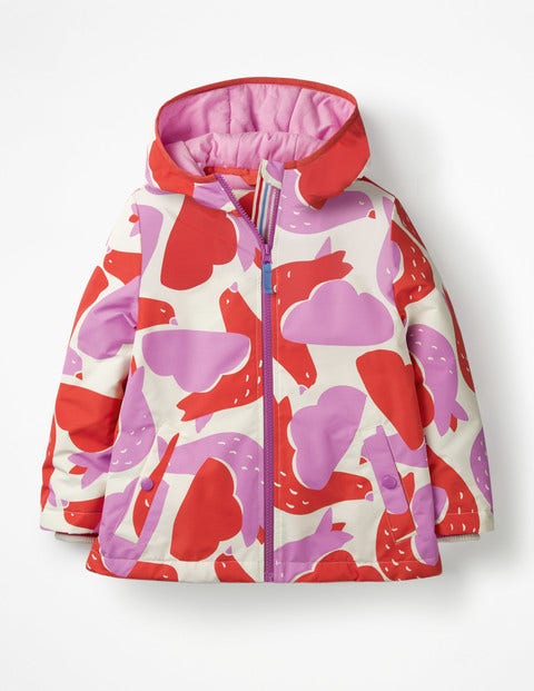 Jersey-Lined Anorak - Ecru/Lilac Pink Geo Birds Jersey-Lined Anorak - Ecru/Lilac Pink Geo Birds