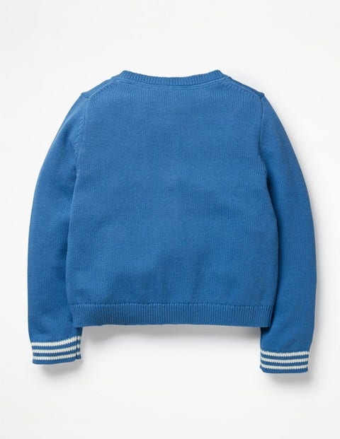 Schöner Blumiger Cardigan - Elisabethanisches Blau Schöner Blumiger Cardigan - Elisabethanisches Blau