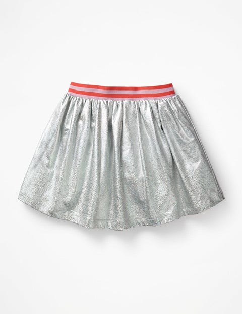 Shiny Metallic Skirt - Iridescent Silver Shiny Metallic Skirt - Iridescent Silver