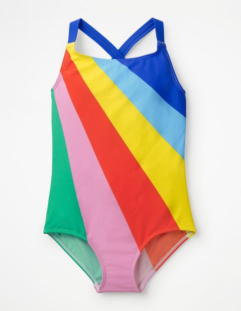 Cross-Back Swimsuit - Rainbow Cross-Back Swimsuit - Rainbow