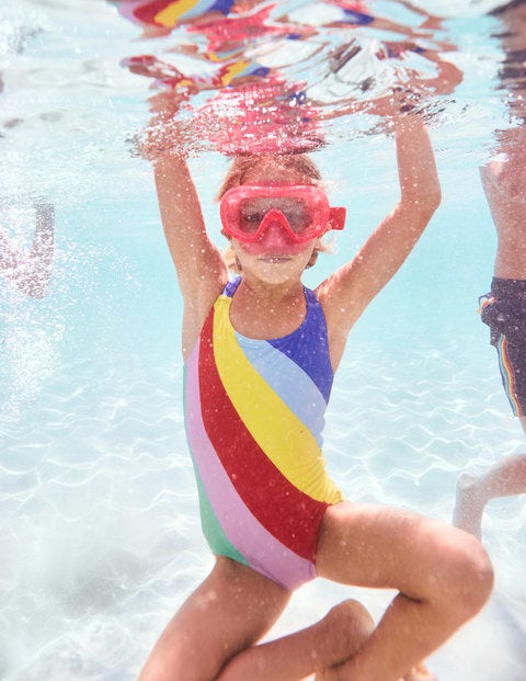 Cross-Back Swimsuit - Rainbow Cross-Back Swimsuit - Rainbow