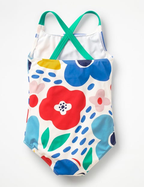 Cross-Back Swimsuit - Multi Paintbox Floral Cross-Back Swimsuit - Multi Paintbox Floral