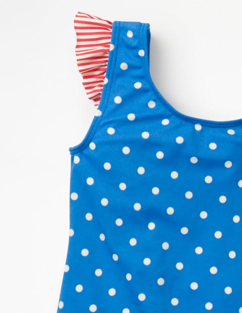 Frilly Printed Swimsuit - Oasis Blue/Ivory Spots Frilly Printed Swimsuit - Oasis Blue/Ivory Spots