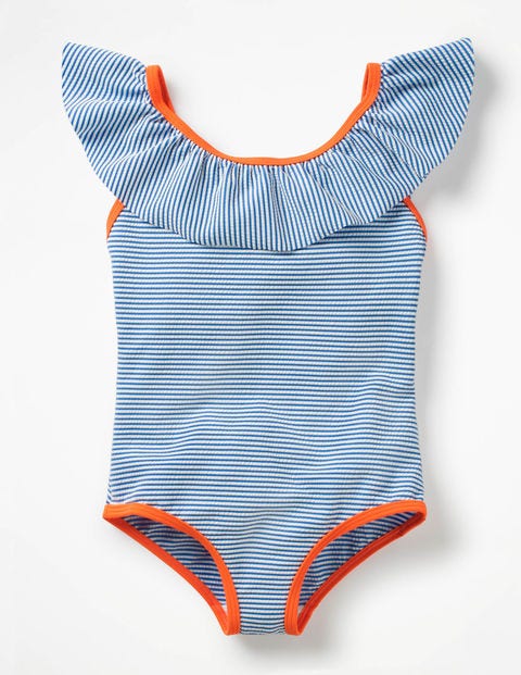 Frilly Swimsuit - Ivory/Skipper Blue Frilly Swimsuit - Ivory/Skipper Blue