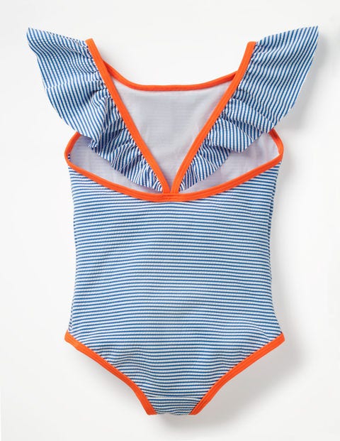 Frilly Swimsuit - Ivory/Skipper Blue Frilly Swimsuit - Ivory/Skipper Blue