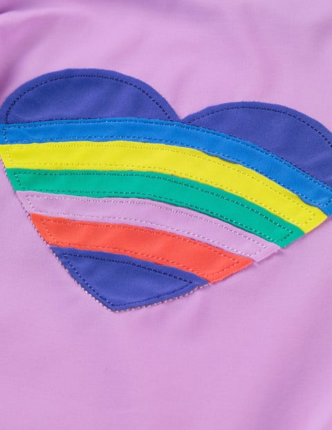 Appliqué Swimsuit - Lilac Pink Heart Appliqué Swimsuit - Lilac Pink Heart