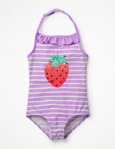 Maillot De Bain À Sequins Réversibles - Fraise lavande/ivoire Maillot De Bain À Sequins Réversibles - Fraise lavande/ivoire